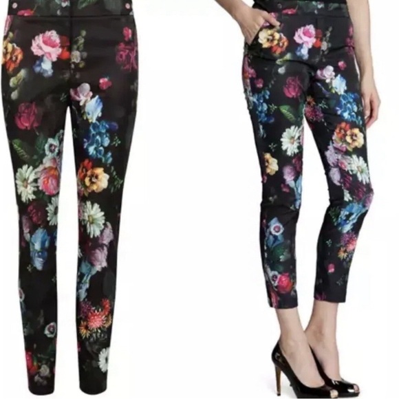 Ted Baker London Black Floral High Waist Women's Shorts - Picture 3 of 14